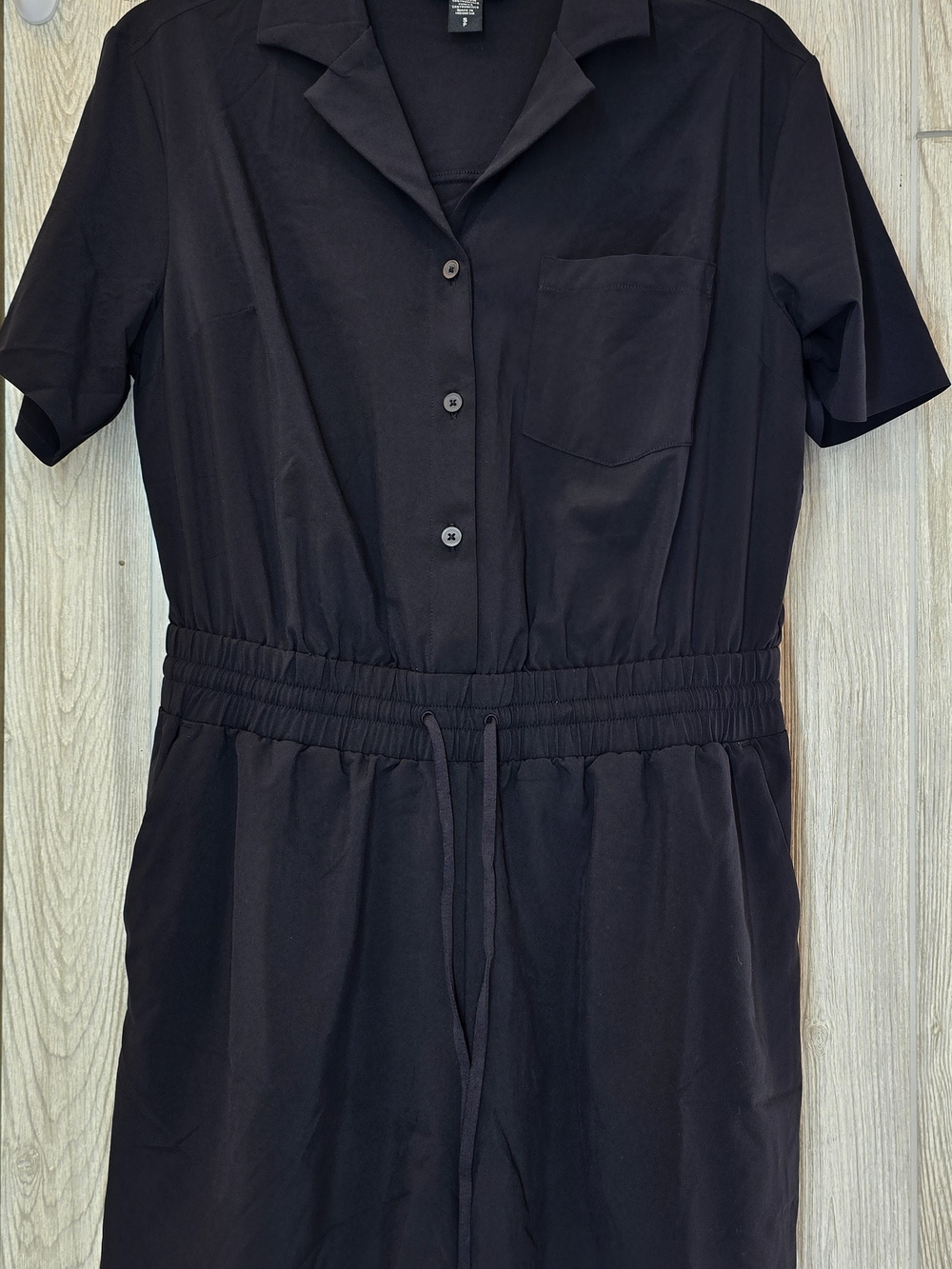 Athleta Black Short-Sleeve Jumpsuit